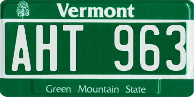 VT license plate AHT963