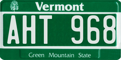 VT license plate AHT968