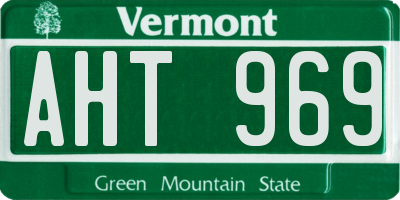 VT license plate AHT969