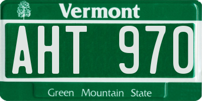 VT license plate AHT970