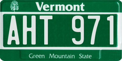 VT license plate AHT971
