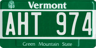 VT license plate AHT974