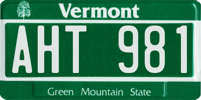 VT license plate AHT981