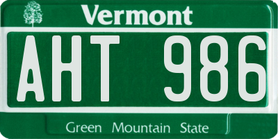 VT license plate AHT986