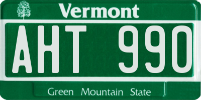 VT license plate AHT990