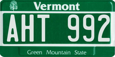 VT license plate AHT992