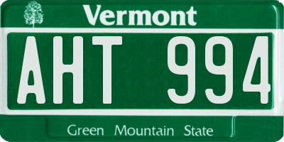 VT license plate AHT994