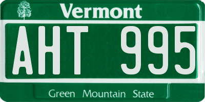 VT license plate AHT995