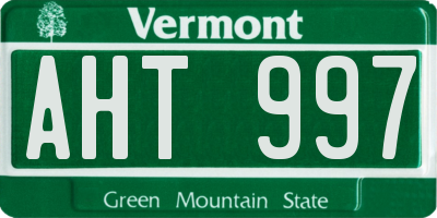 VT license plate AHT997