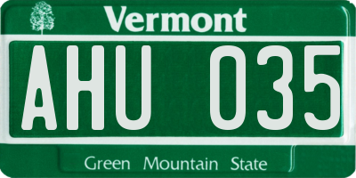 VT license plate AHU035