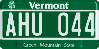 VT license plate AHU044