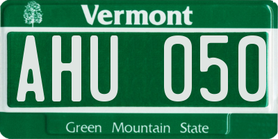 VT license plate AHU050