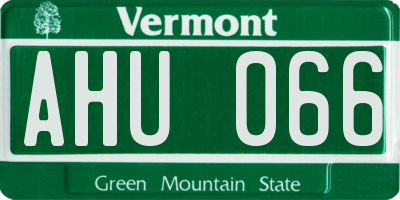 VT license plate AHU066