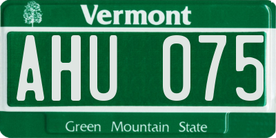 VT license plate AHU075