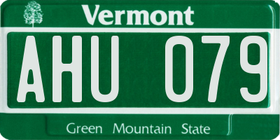 VT license plate AHU079