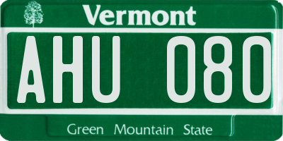 VT license plate AHU080