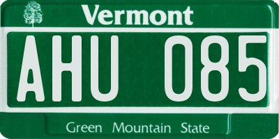 VT license plate AHU085