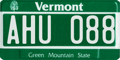 VT license plate AHU088