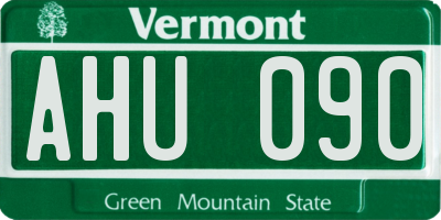 VT license plate AHU090