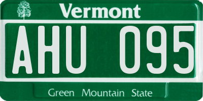 VT license plate AHU095