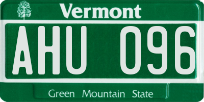VT license plate AHU096