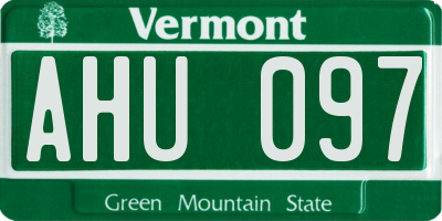 VT license plate AHU097