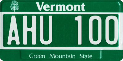 VT license plate AHU100