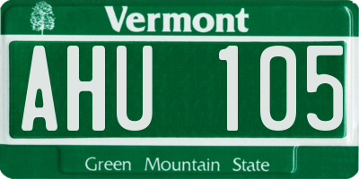 VT license plate AHU105