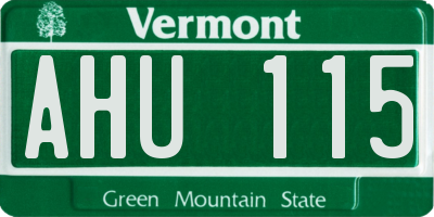 VT license plate AHU115