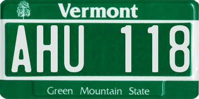 VT license plate AHU118