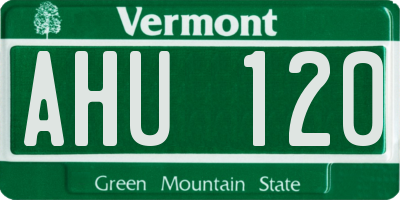 VT license plate AHU120