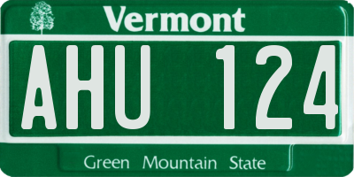 VT license plate AHU124