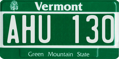 VT license plate AHU130