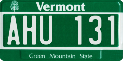VT license plate AHU131
