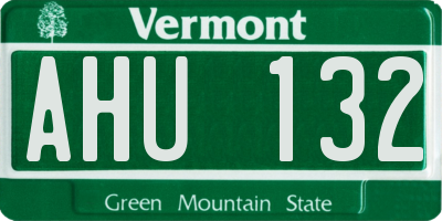 VT license plate AHU132