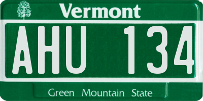 VT license plate AHU134