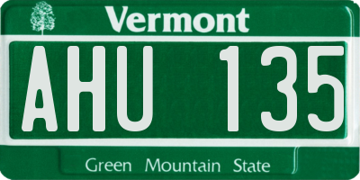 VT license plate AHU135
