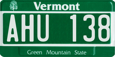 VT license plate AHU138