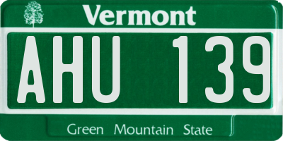 VT license plate AHU139