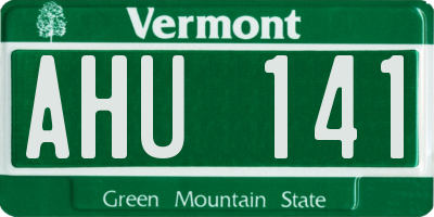 VT license plate AHU141