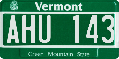 VT license plate AHU143