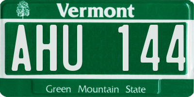 VT license plate AHU144