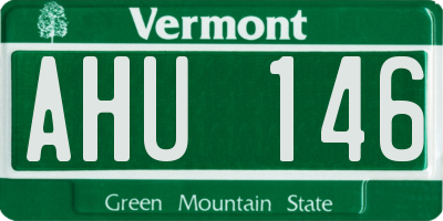 VT license plate AHU146