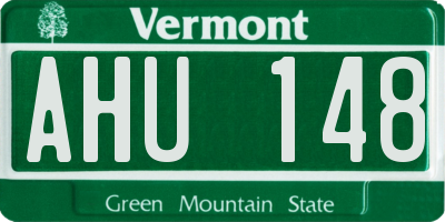 VT license plate AHU148