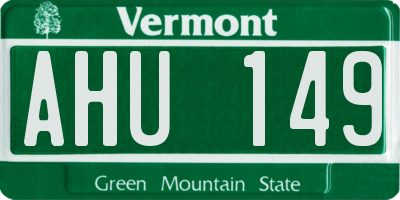 VT license plate AHU149