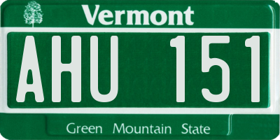 VT license plate AHU151