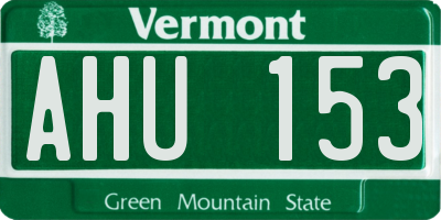 VT license plate AHU153