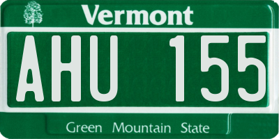 VT license plate AHU155