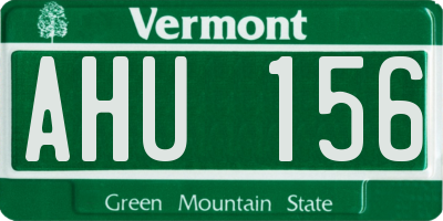 VT license plate AHU156