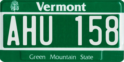 VT license plate AHU158